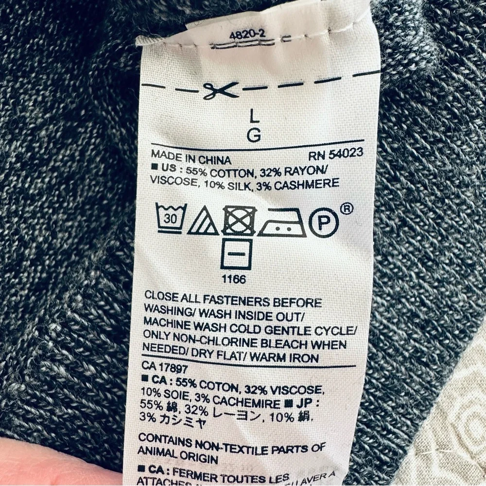 NEW! Banana Republic Men’s Premium Luxe Yarn 1/4 Zip Sweater Charcoal Size L